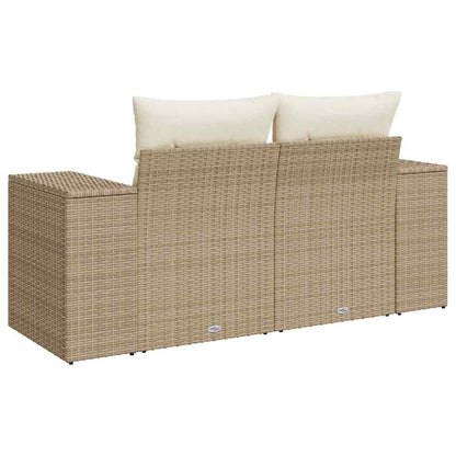 Divano da Giardino con Cuscini a 2 Posti Beige in Polyrattan - homemem39