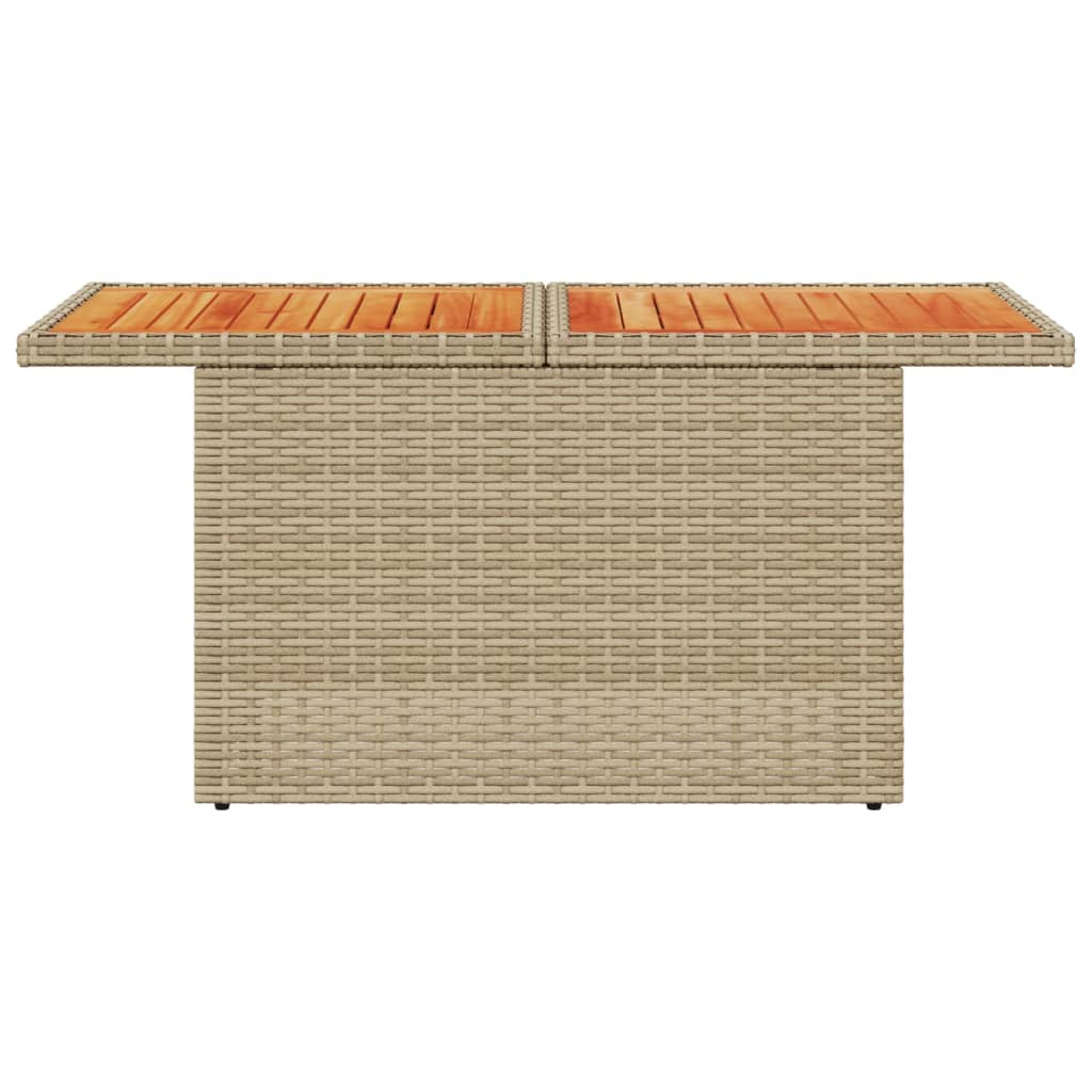 Tavolo da Giardino Beige 100x55x73 cm Polyrattan e Legno Acacia - homemem39