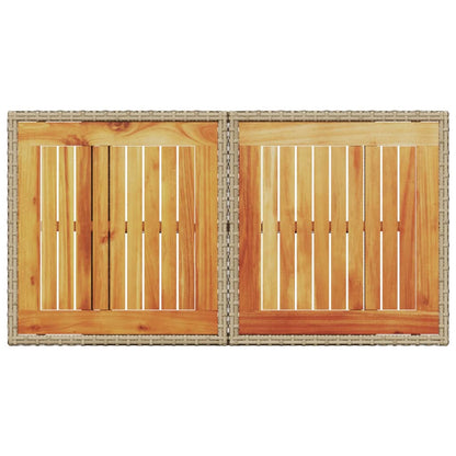 Tavolo da Giardino Beige 100x55x73 cm Polyrattan e Legno Acacia - homemem39