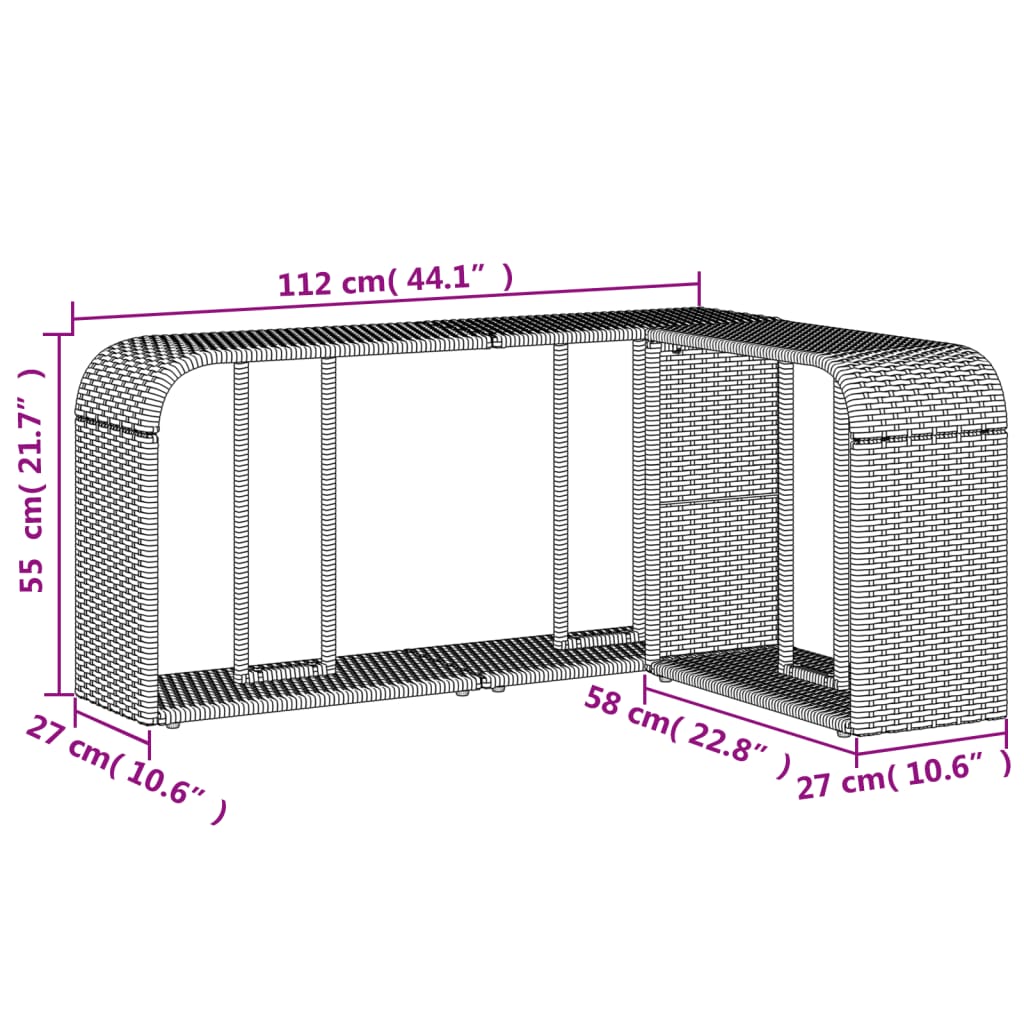 Scaffali Portaoggetti 2 pz Beige in Polyrattan