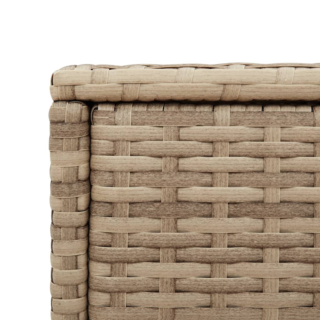 Tavolino da Giardino Piano Vetro Beige 58x27,5x55 cm Polyrattan | homemem39