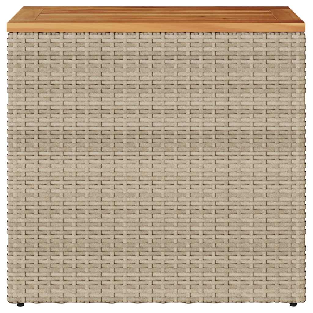 Tavolo da Giardino Piano in Legno Beige 58x27,5x55cm Polyrattan | homemem39