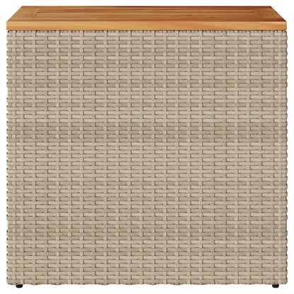 Tavolo da Giardino Piano in Legno Beige 58x27,5x55cm Polyrattan | homemem39