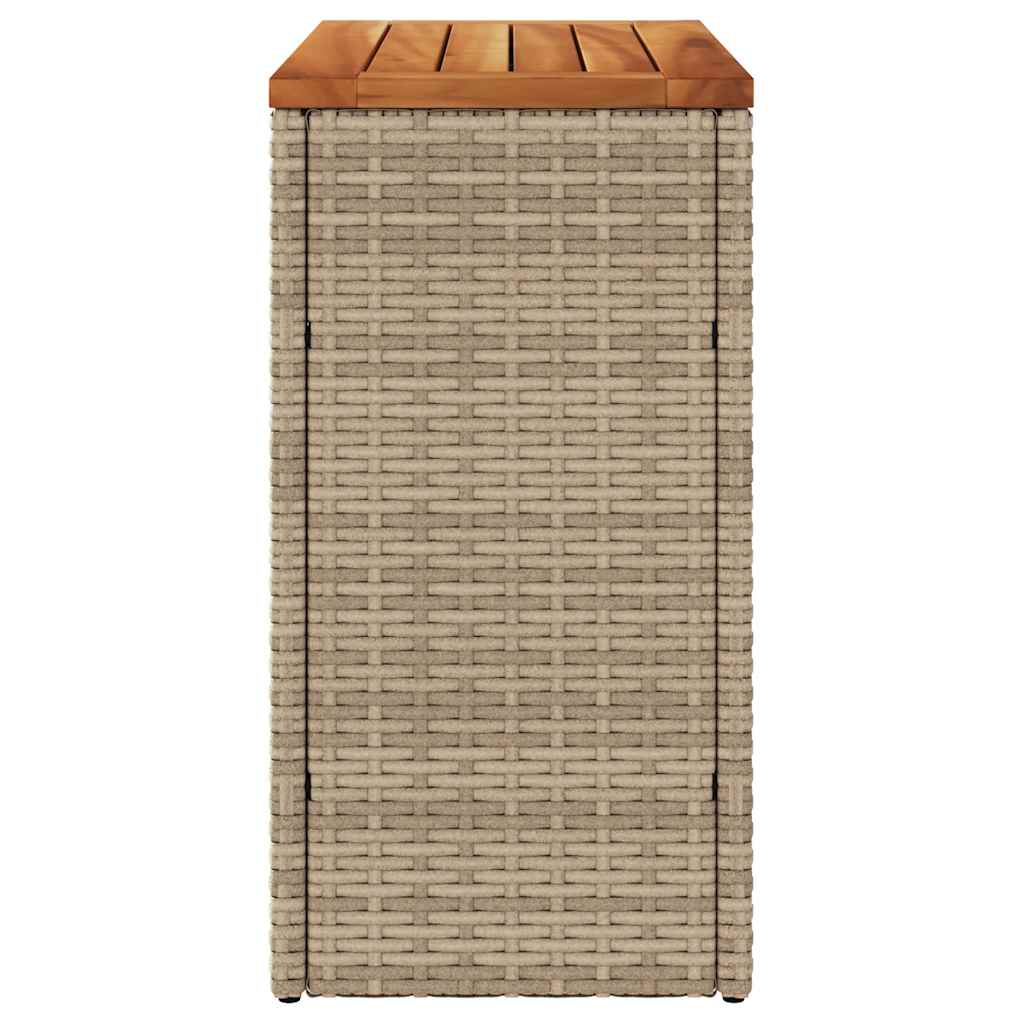 Tavolo da Giardino Piano in Legno Beige 58x27,5x55cm Polyrattan | homemem39