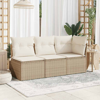 Sedia Giardino Senza Braccioli con Cuscini Beige in Polyrattan | homemem39
