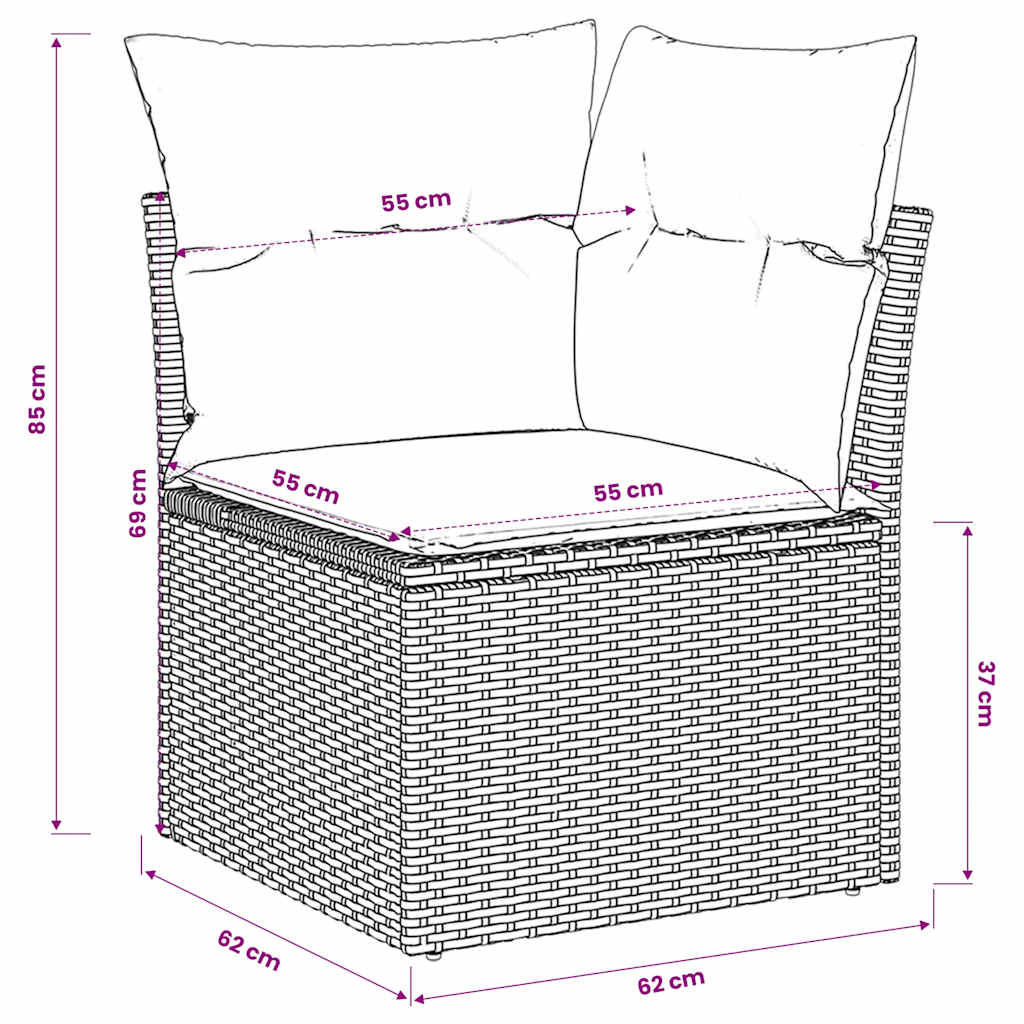 Divano Angolare da Giardino con Cuscini Beige in Polyrattan | homemem39