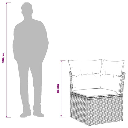 Divano Angolare da Giardino con Cuscini Beige in Polyrattan | homemem39