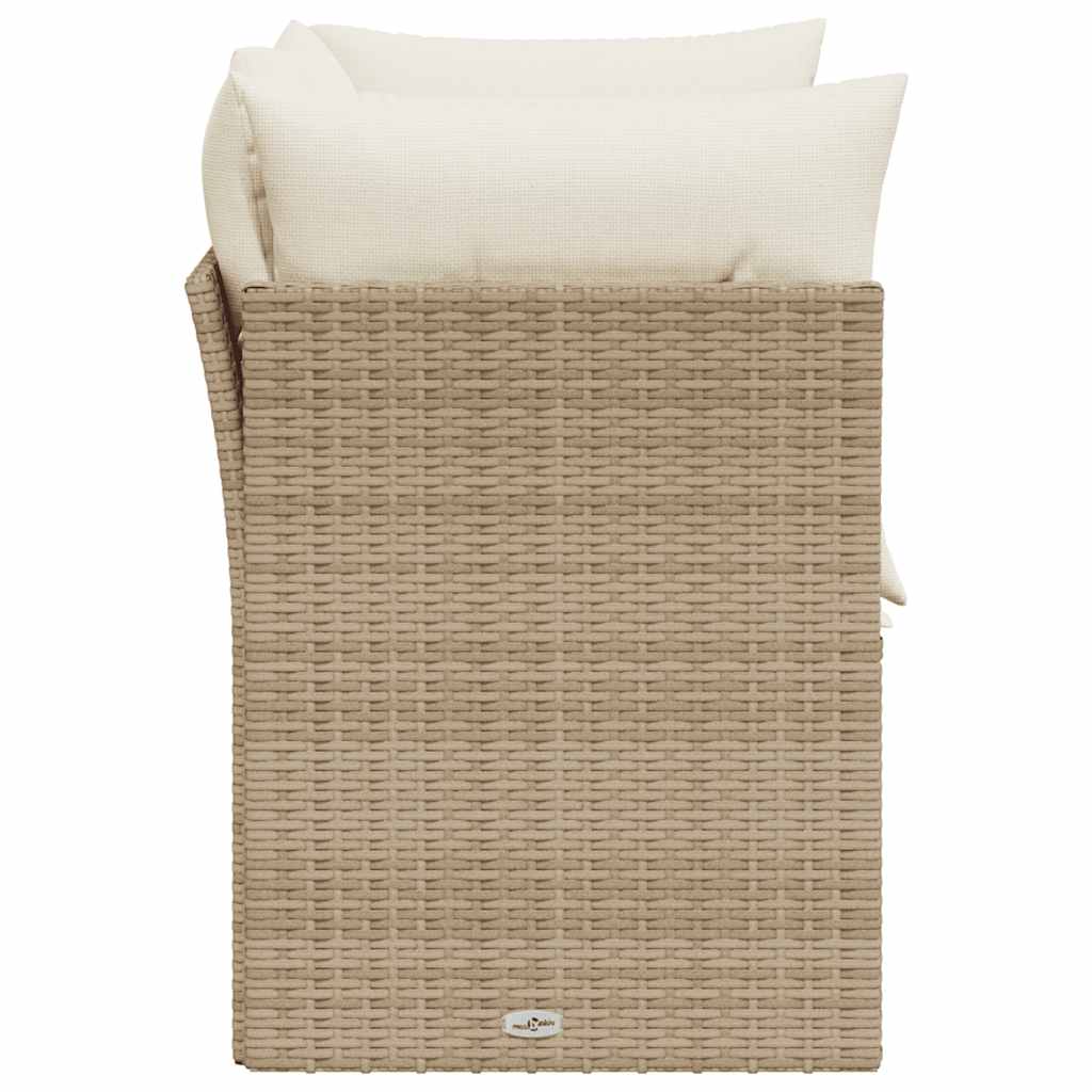 Divano da Giardino con Cuscini a 2 Posti Beige in Polyrattan | homemem39