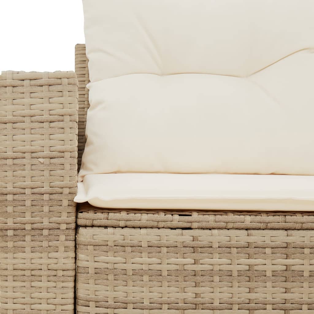 Divano da Giardino con Cuscini a 2 Posti Beige in Polyrattan | homemem39