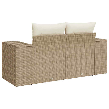 Divano da Giardino con Cuscini a 2 Posti Beige in Polyrattan - homemem39