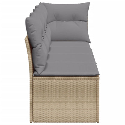Divano da Giardino con Cuscini a 4 Posti Beige in Polyrattan - homemem39