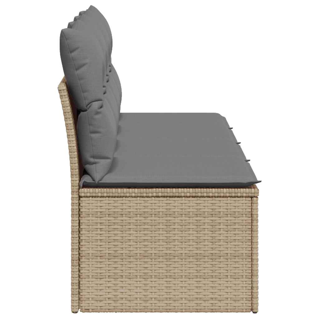 Divano da Giardino con Cuscini a 4 Posti Beige in Polyrattan - homemem39