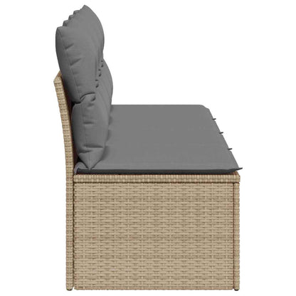 Divano da Giardino con Cuscini a 4 Posti Beige in Polyrattan - homemem39