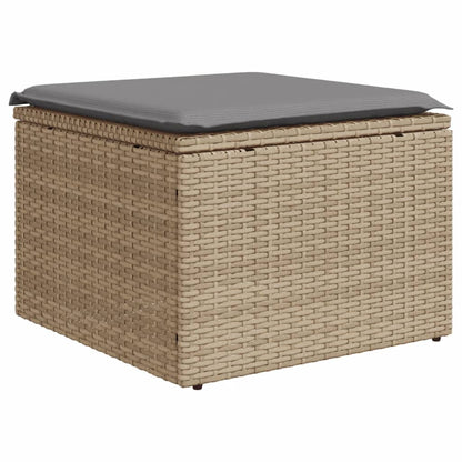 Sgabello Giardino con Cuscino Beige 55x55x37 cm in Polyrattan - homemem39