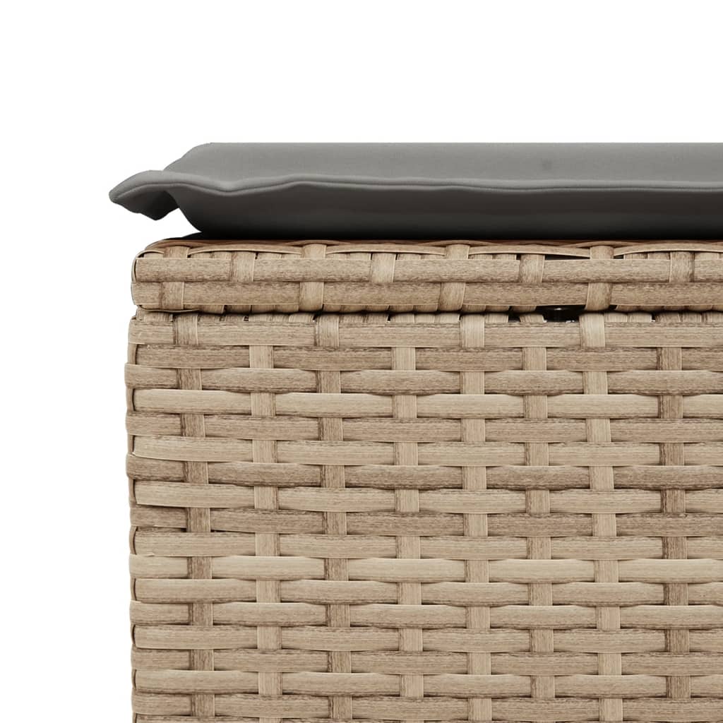 Sgabello Giardino con Cuscino Beige 55x55x37 cm in Polyrattan - homemem39