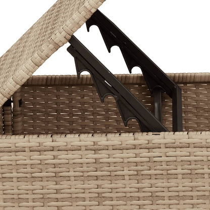 Sgabello Giardino con Cuscino Beige 55x55x37 cm in Polyrattan | homemem39