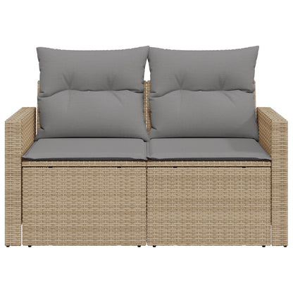 Divano da Giardino con Cuscini a 2 Posti Beige in Polyrattan - homemem39