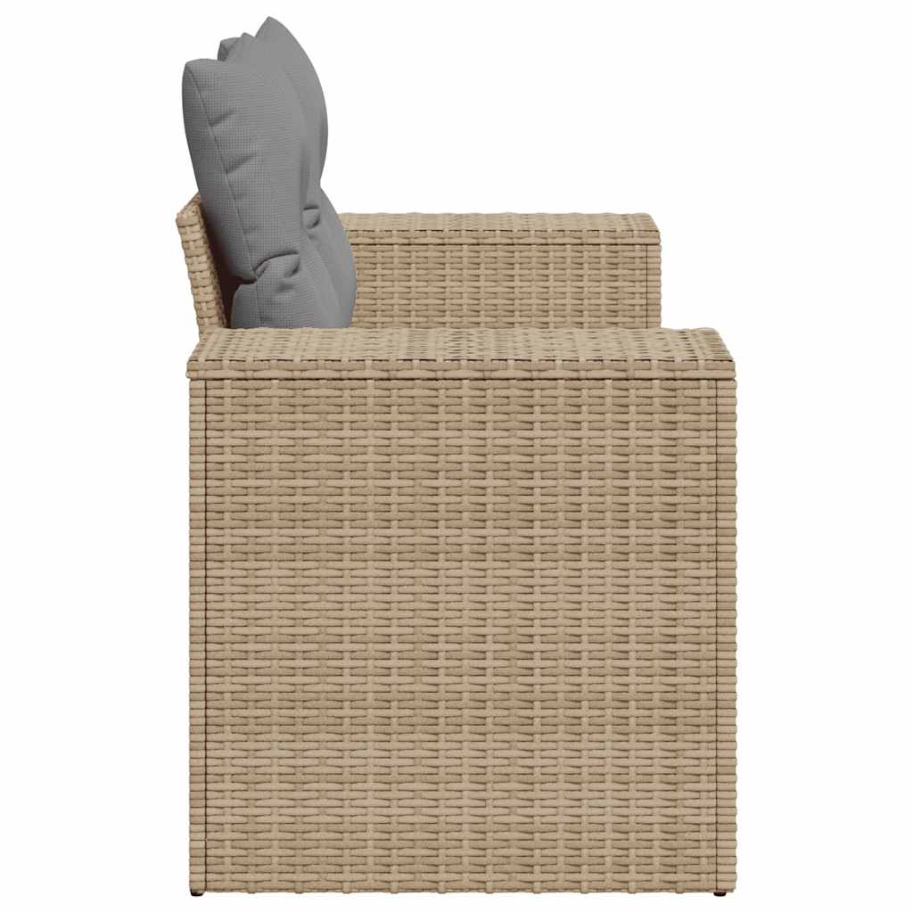 Divano da Giardino con Cuscini a 2 Posti Beige in Polyrattan - homemem39