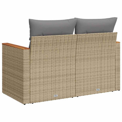 Divano da Giardino con Cuscini a 2 Posti Beige in Polyrattan - homemem39