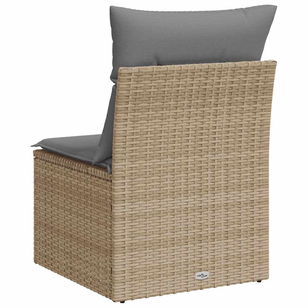 Sedia Giardino Senza Braccioli con Cuscini Beige in Polyrattan - homemem39