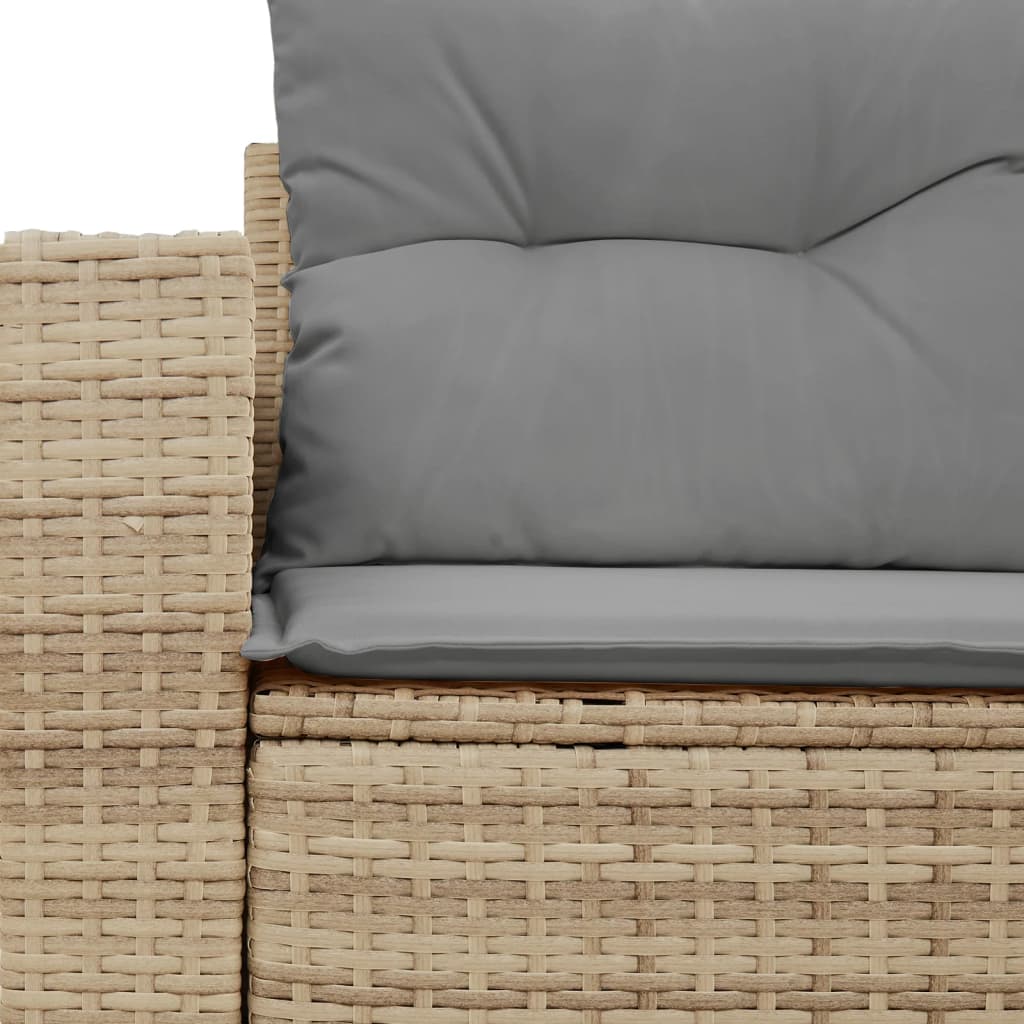Divano da Giardino con Cuscini a 2 Posti Beige in Polyrattan | homemem39
