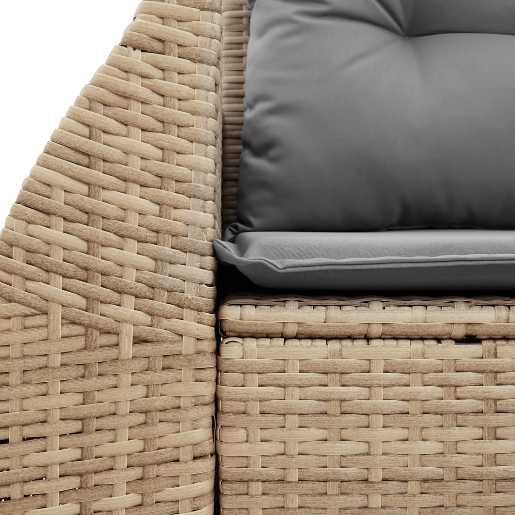 Divano da Giardino con Cuscini a 2 Posti Beige in Polyrattan - homemem39
