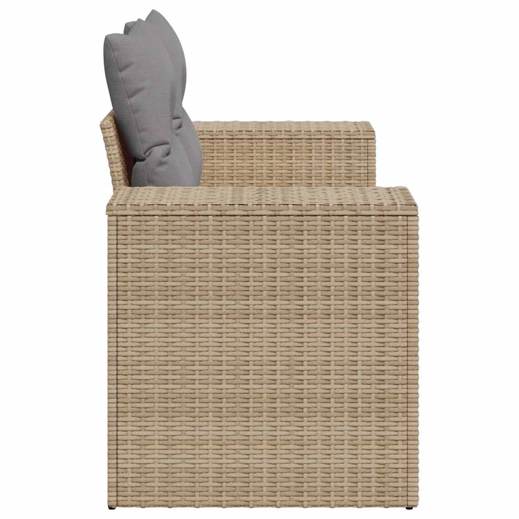 Divano da Giardino con Cuscini a 2 Posti Beige in Polyrattan - homemem39