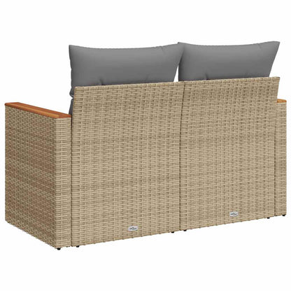 Divano da Giardino con Cuscini a 2 Posti Beige in Polyrattan - homemem39