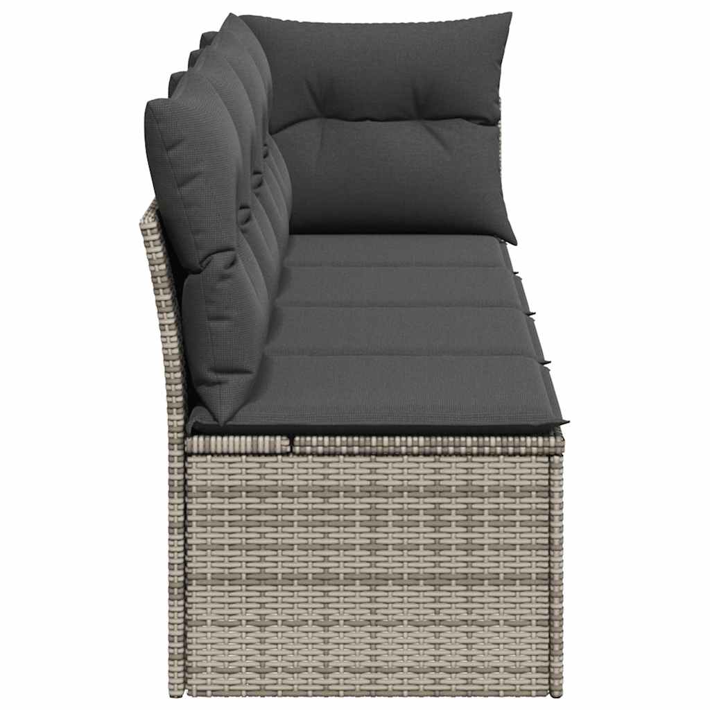 Divano da Giardino con Cuscini 4 Posti Grigio in Polyrattan | homemem39