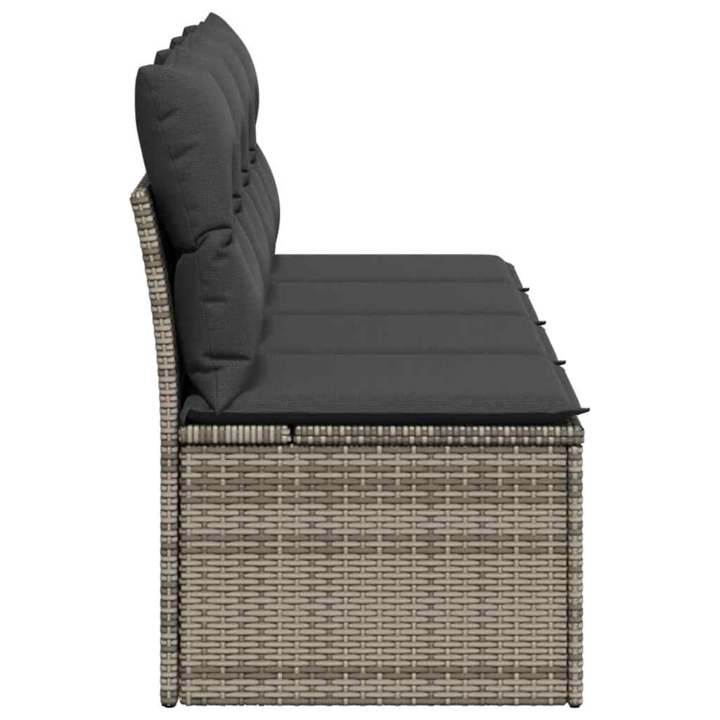Divano da Giardino con Cuscini 4 Posti Grigio in Polyrattan | homemem39