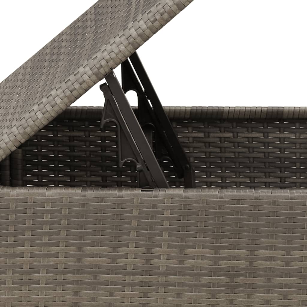 Sgabello Giardino con Cuscino Grigio 55x55x37 cm in Polyrattan | homemem39