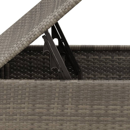 Sgabello Giardino con Cuscino Grigio 55x55x37 cm in Polyrattan | homemem39