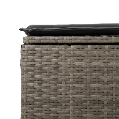 Sgabello Giardino con Cuscino Grigio 55x55x37 cm in Polyrattan | homemem39