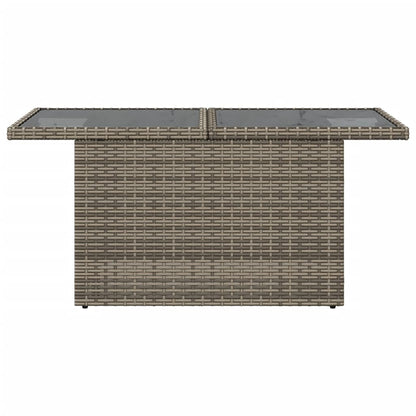 Tavolo da Giardino Piano in Vetro Grigio 100x55x73cm Polyrattan