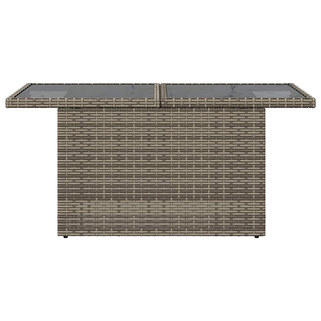 Tavolo da Giardino Piano in Vetro Grigio 100x55x73cm Polyrattan