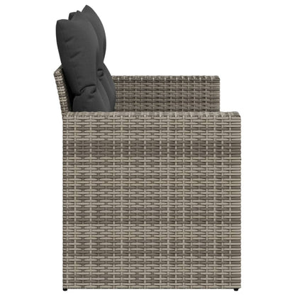 Divano da Giardino con Cuscini 2 Posti Grigio in Polyrattan | homemem39