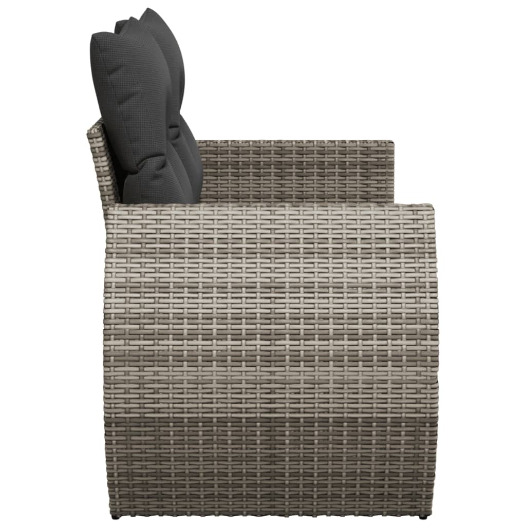 Divano da Giardino con Cuscini 2 Posti Grigio in Polyrattan | homemem39