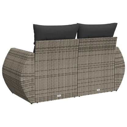 Divano da Giardino con Cuscini 2 Posti Grigio in Polyrattan | homemem39