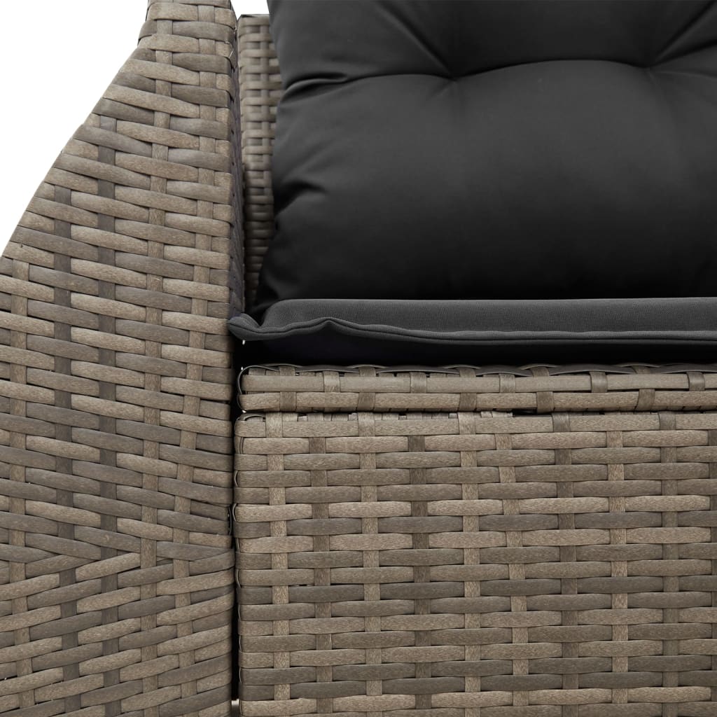 Divano da Giardino con Cuscini 2 Posti Grigio in Polyrattan | homemem39