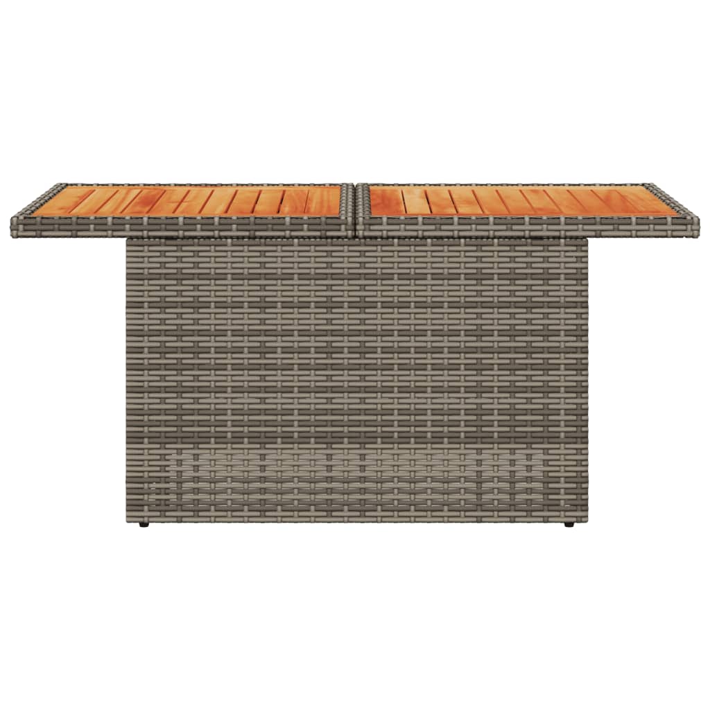 Tavolo Giardino Grigio 100x55x73 cm Polyrattan e Legno Acacia