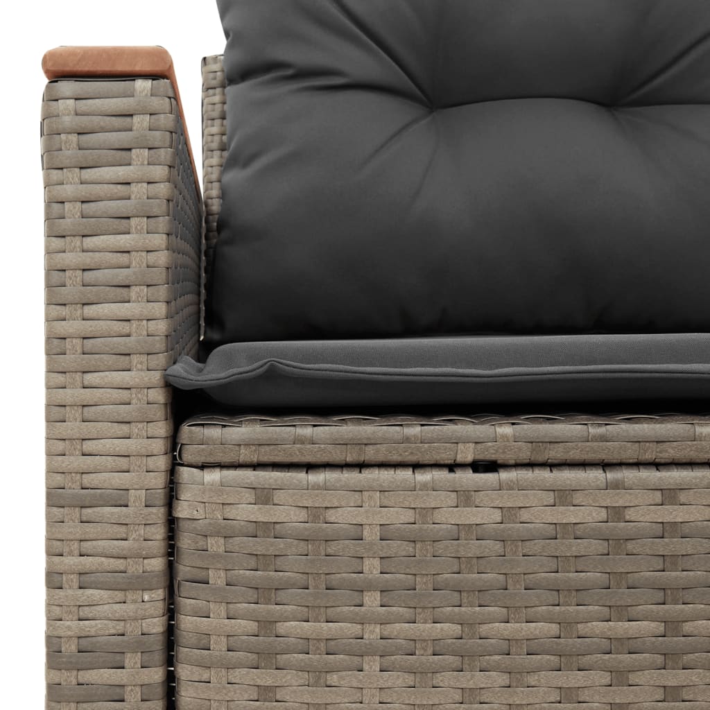 Divano da Giardino con Cuscini 2 Posti Grigio in Polyrattan | homemem39