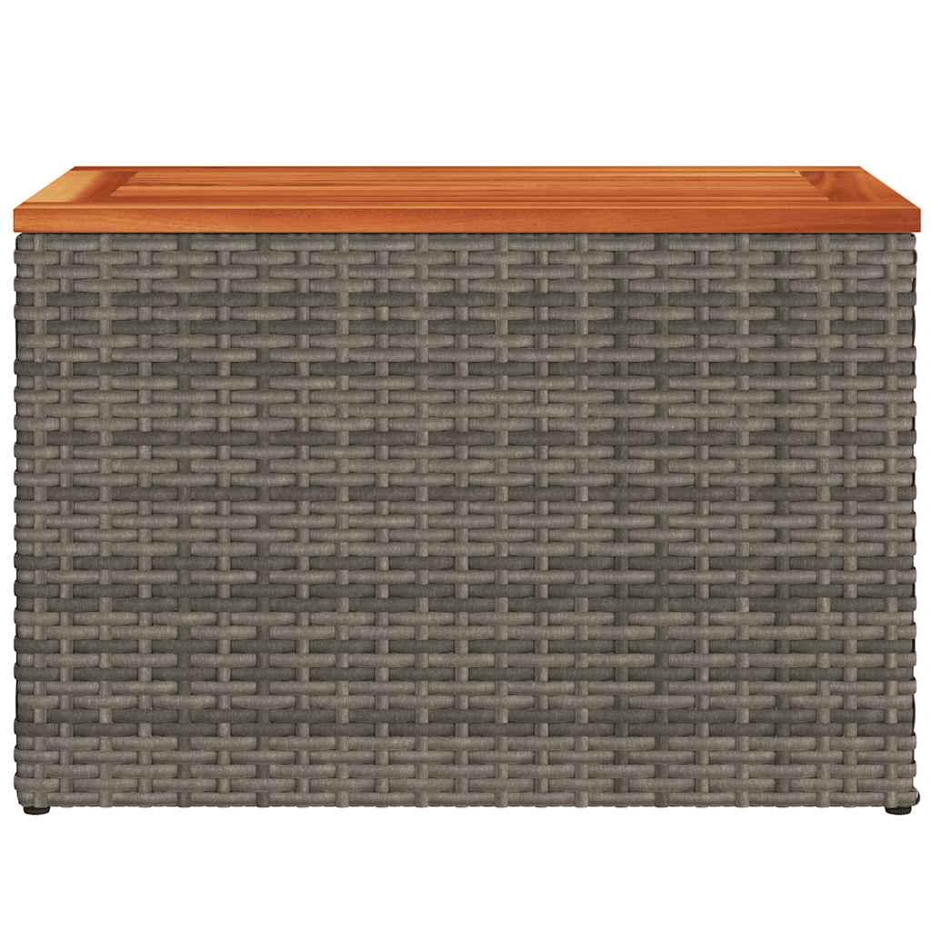 Tavolini Giardino 2pz Grigi 55x34x37 Polyrattan Legno Massello - homemem39