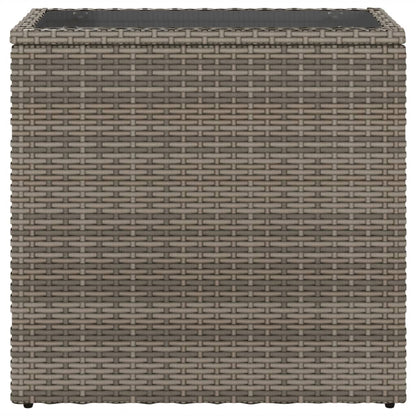 Tavolino Giardino Piano Vetro Grigio 58x27,5x55 cm Polyrattan | homemem39