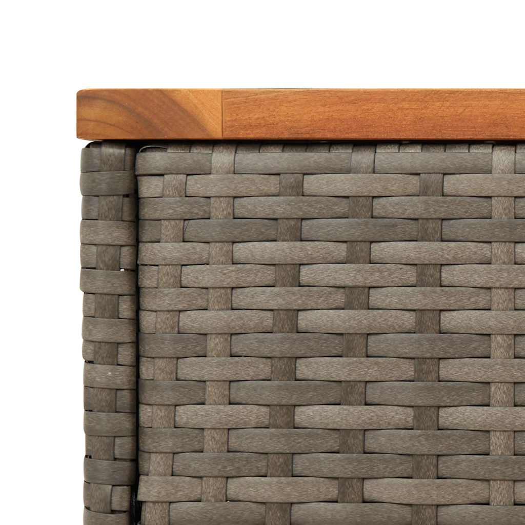 Tavolino Giardino Piano in Legno Grigio 58x27,5x55cm Polyrattan