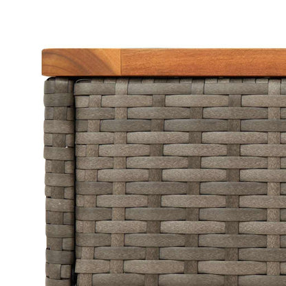 Tavolino Giardino Piano in Legno Grigio 58x27,5x55cm Polyrattan