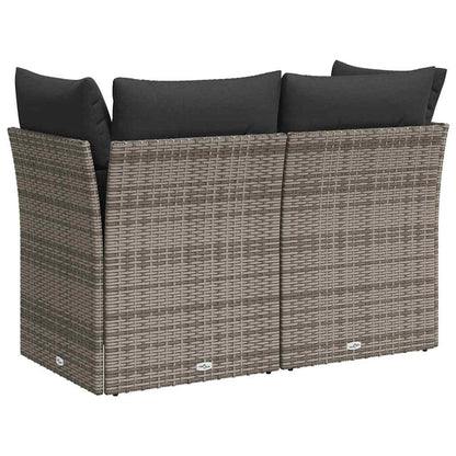 Divano da Giardino con Cuscini 2 Posti Grigio in Polyrattan | homemem39