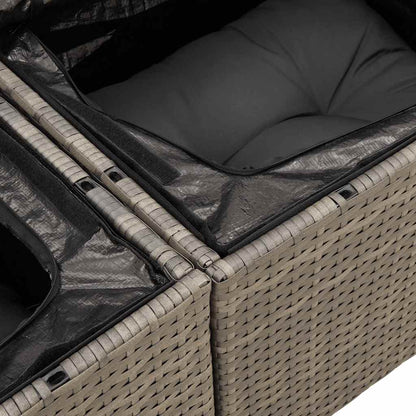 Divano da Giardino con Cuscini 2 Posti Grigio in Polyrattan | homemem39