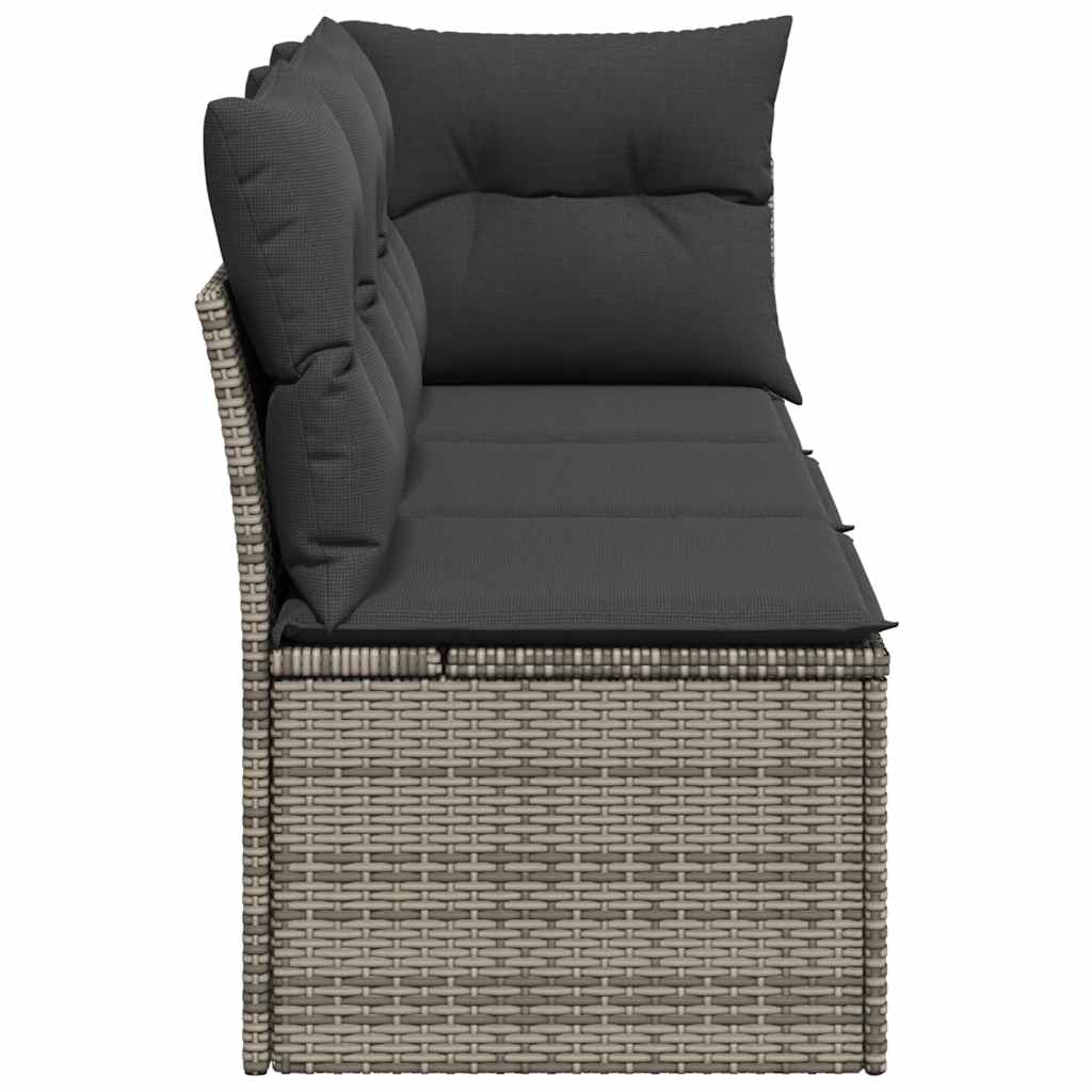 Divano da Giardino con Cuscini 3 Posti Grigio in Polyrattan | homemem39