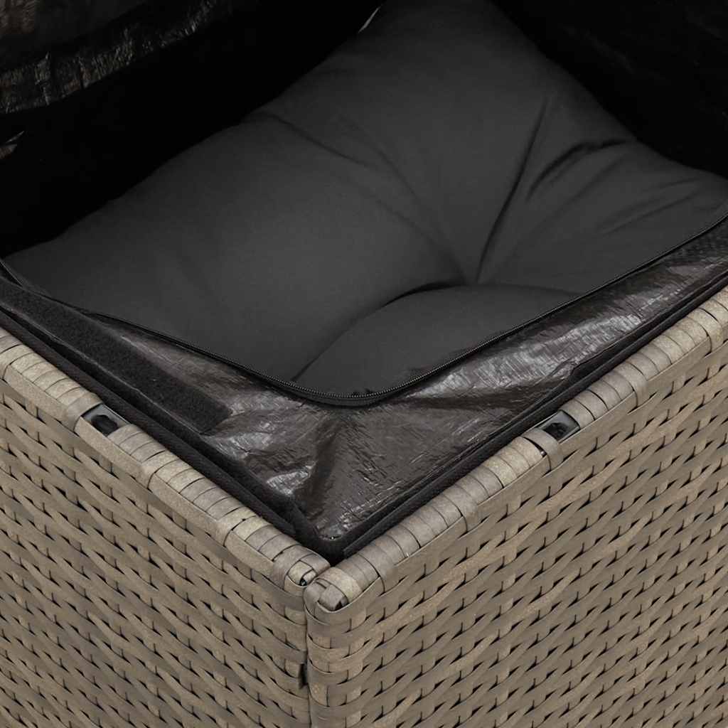 Divano da Giardino con Cuscini 3 Posti Grigio in Polyrattan | homemem39