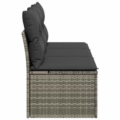 Divano da Giardino con Cuscini 3 Posti Grigio in Polyrattan | homemem39